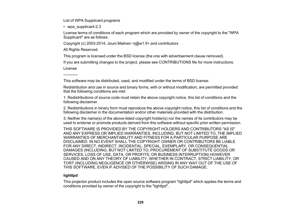 Epson PowerLite 1781W 3200-Lumen WXGA 3LCD Projector User Manual | Page 229 / 245