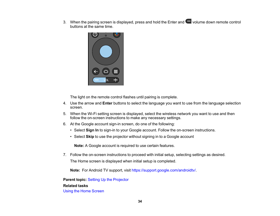 Epson EpiqVision Flex CO-FH02 3000-Lumen Full HD 3LCD Smart Home Theater Projector User Manual | Page 34 / 121