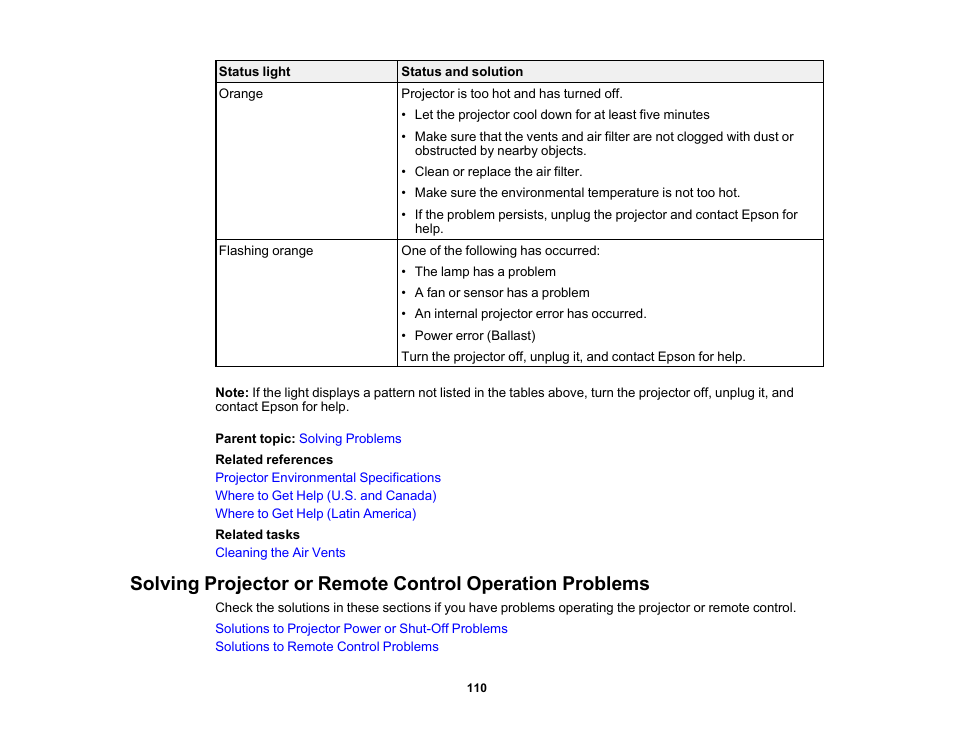 Epson EpiqVision Flex CO-W01 3000-Lumen WXGA 3LCD Projector User Manual | Page 110 / 144