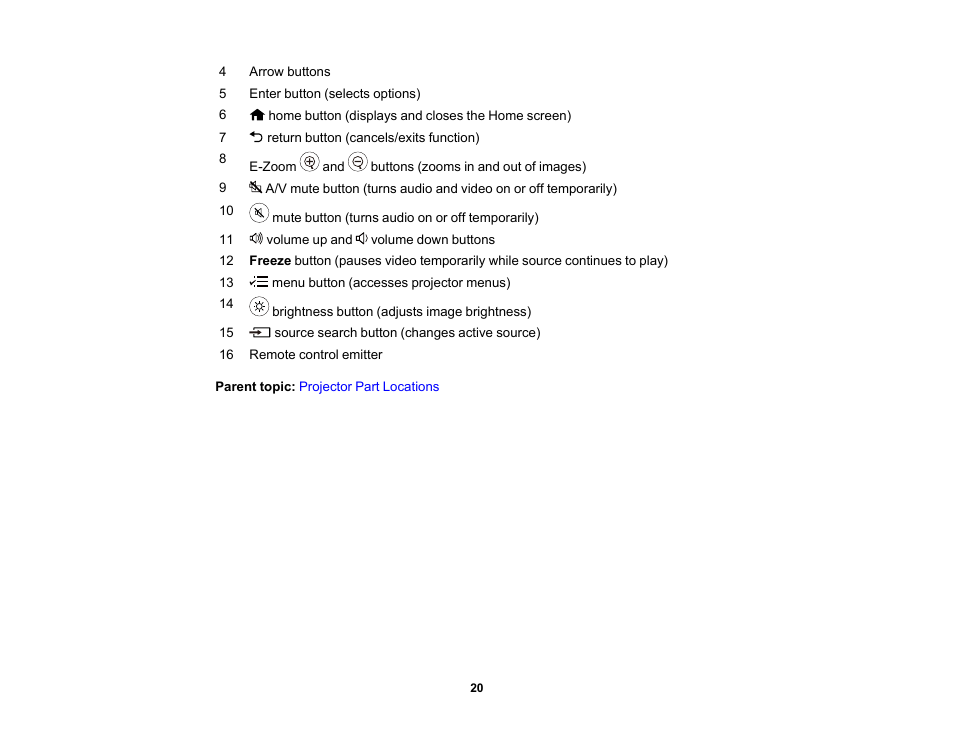 Epson EpiqVision Flex CO-W01 3000-Lumen WXGA 3LCD Projector User Manual | Page 20 / 144