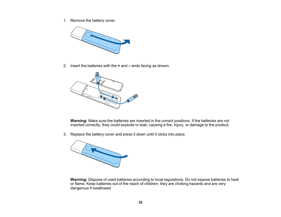 Epson EpiqVision Flex CO-W01 3000-Lumen WXGA 3LCD Projector User Manual | Page 32 / 144