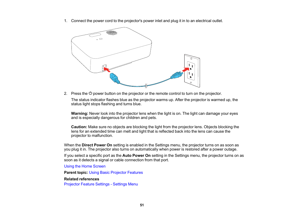 Epson EpiqVision Flex CO-W01 3000-Lumen WXGA 3LCD Projector User Manual | Page 51 / 144