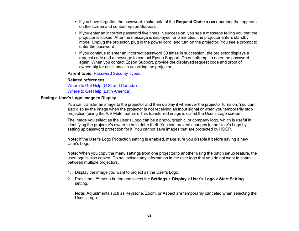 Saving a user's logo image to display | Epson EpiqVision Flex CO-W01 3000-Lumen WXGA 3LCD Projector User Manual | Page 82 / 144