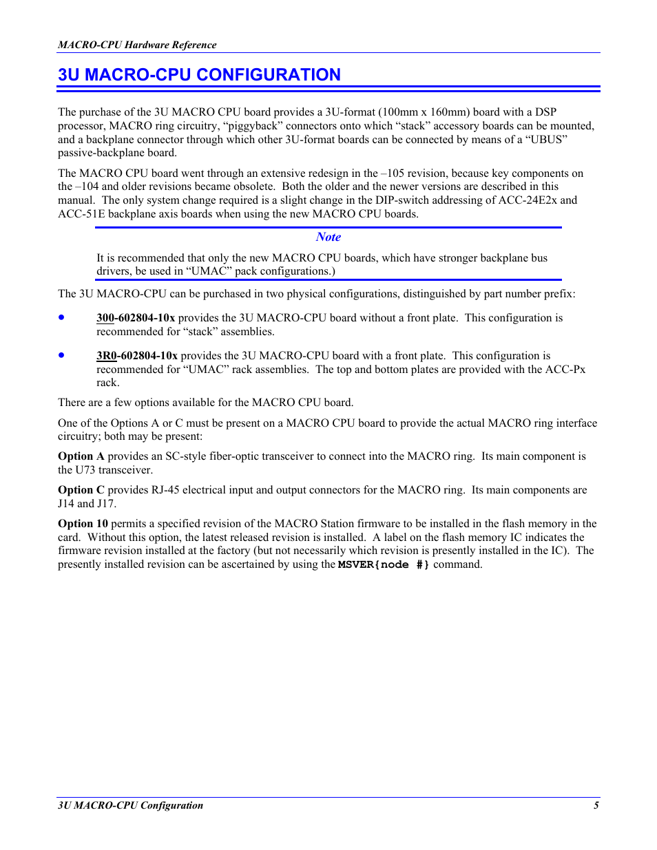 3u macro-cpu configuration | Delta Tau MACRO CPU BOARD 4Ax-602804-xHxx User Manual | Page 9 / 35