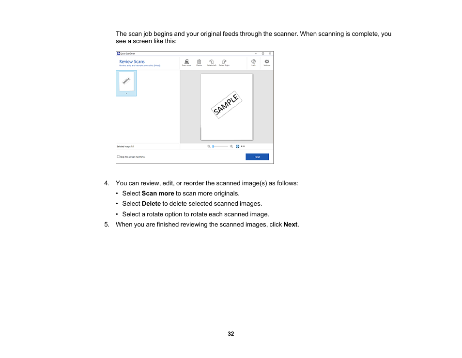 Epson Workforce ES-60W Wireless Portable Document Scanner User Manual | Page 32 / 112