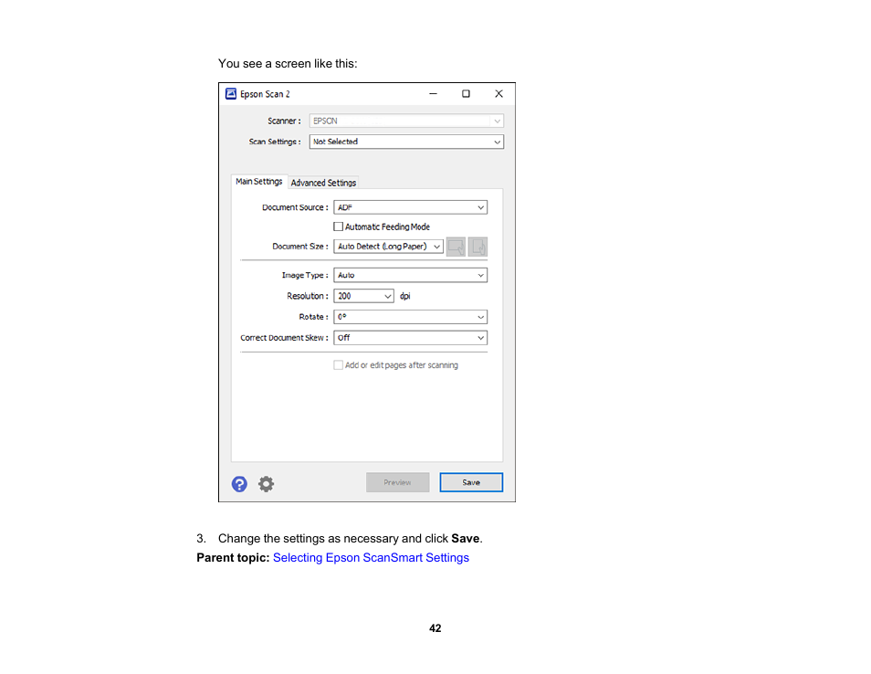 Epson Workforce ES-60W Wireless Portable Document Scanner User Manual | Page 42 / 112