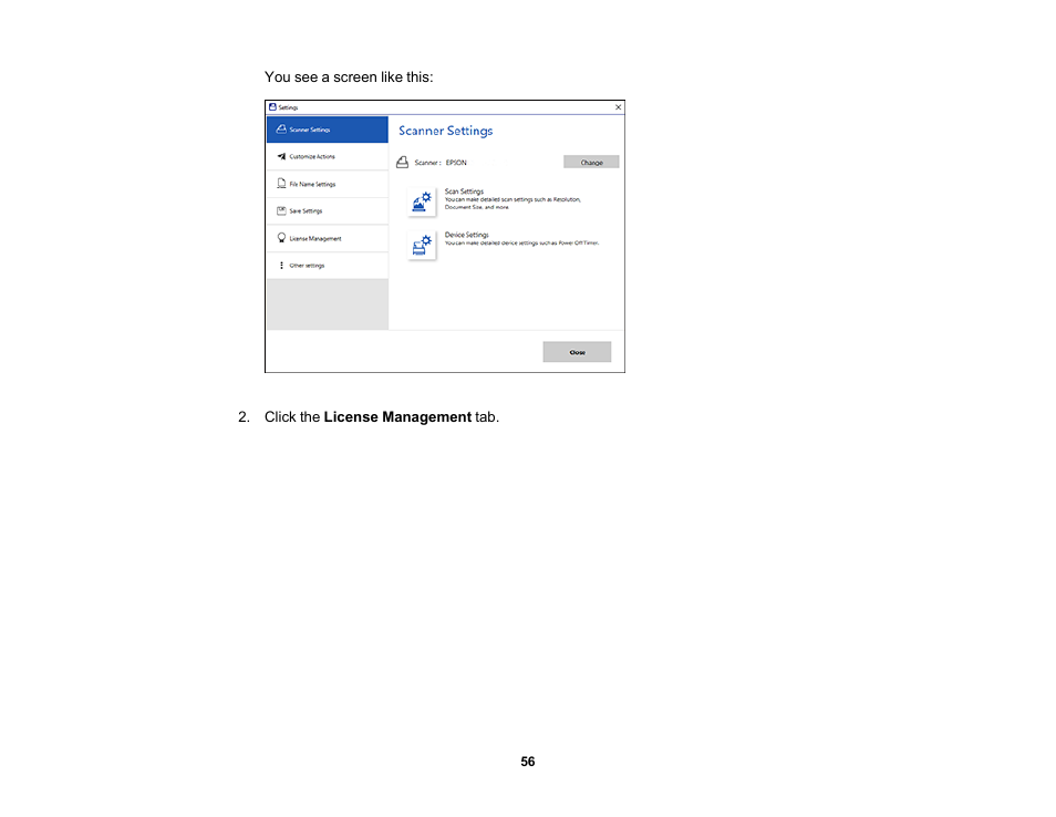 Epson Workforce ES-60W Wireless Portable Document Scanner User Manual | Page 56 / 112