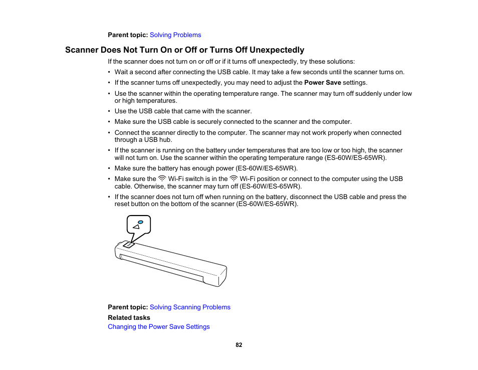 Epson Workforce ES-60W Wireless Portable Document Scanner User Manual | Page 82 / 112