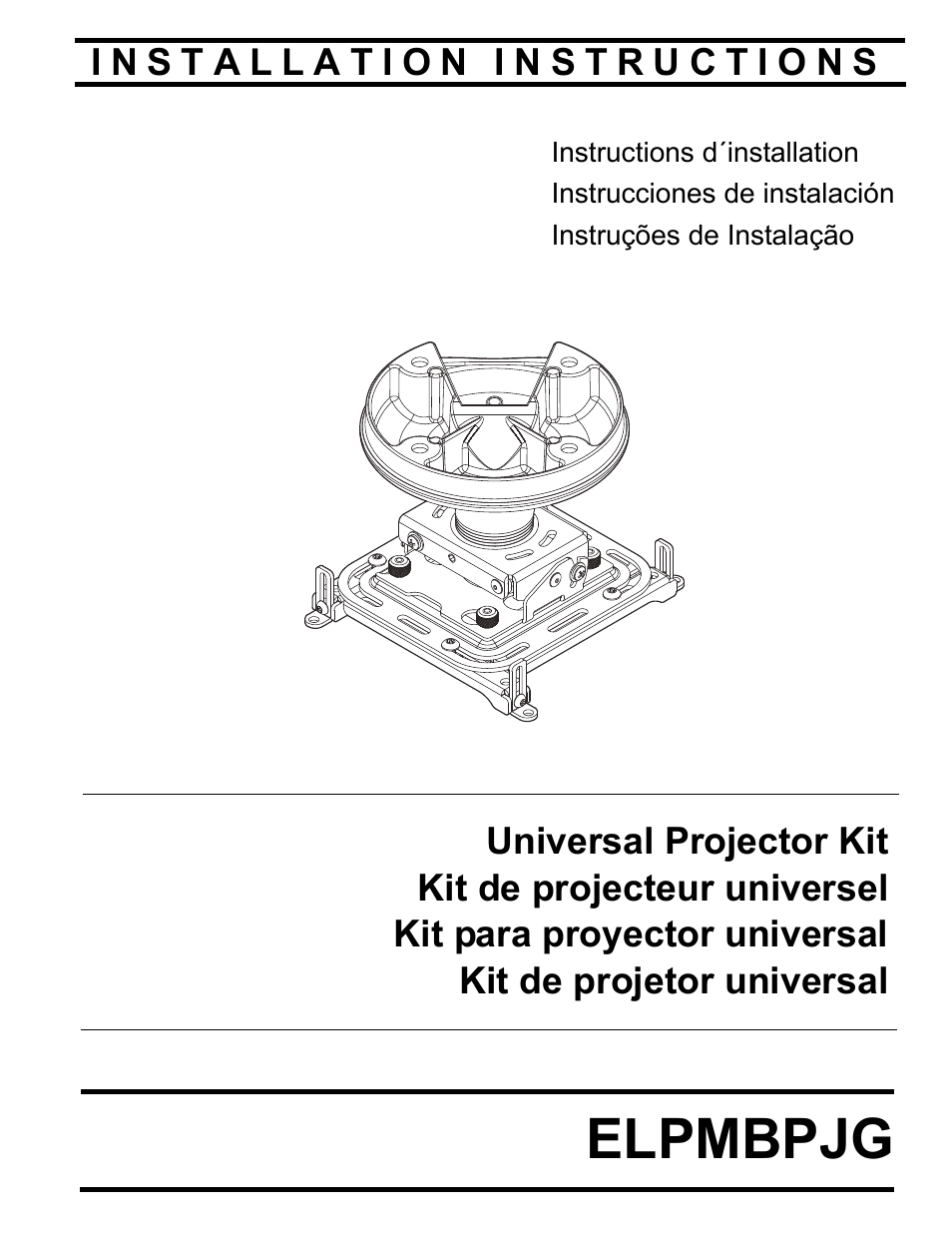 Epson Universal Projector Mount with 3" Extension Column User Manual | 44 pages