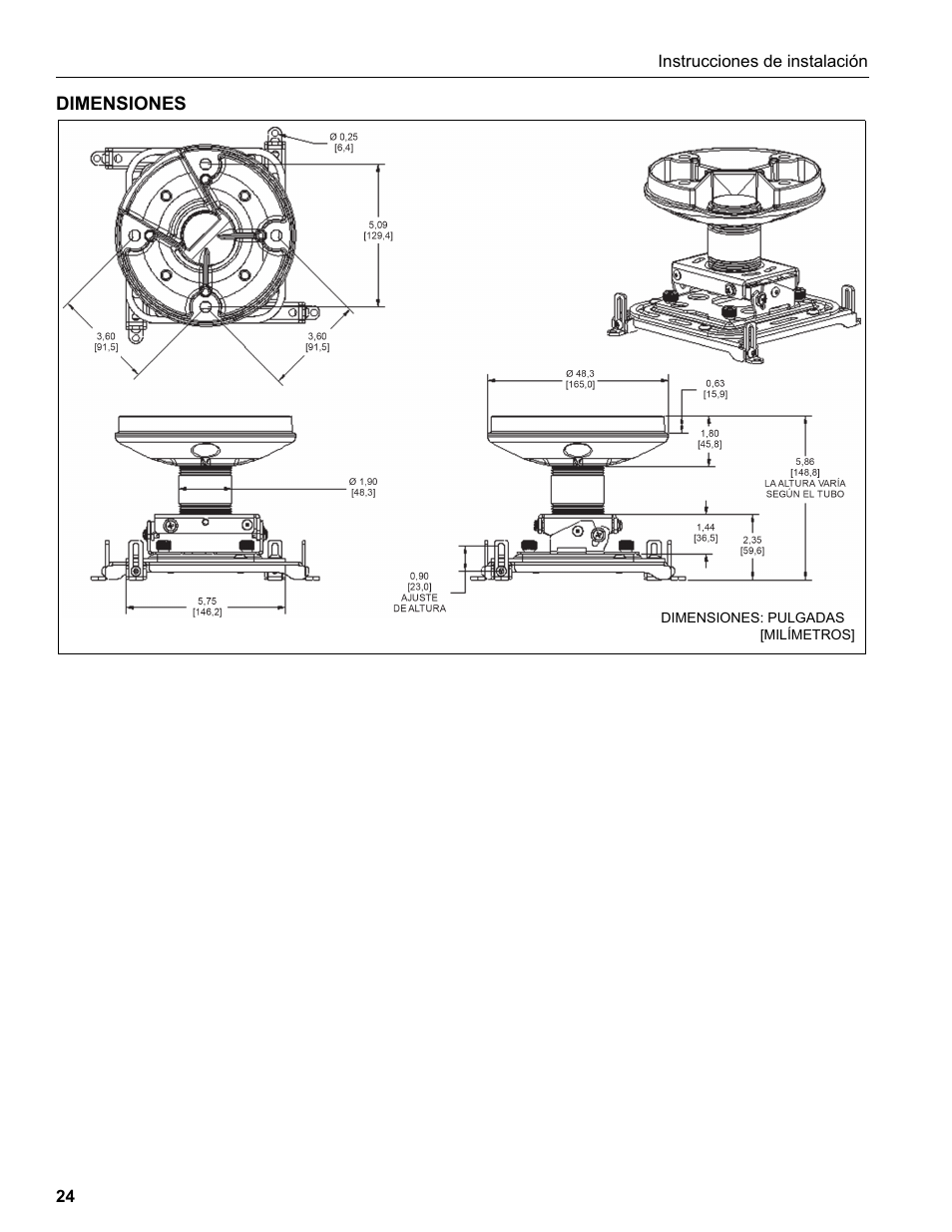 Epson Universal Projector Mount with 3" Extension Column User Manual | Page 24 / 44