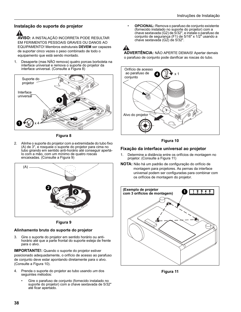 Epson Universal Projector Mount with 3" Extension Column User Manual | Page 38 / 44