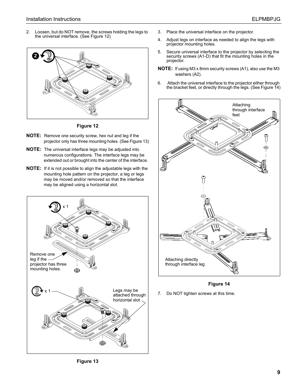 Epson Universal Projector Mount with 3" Extension Column User Manual | Page 9 / 44