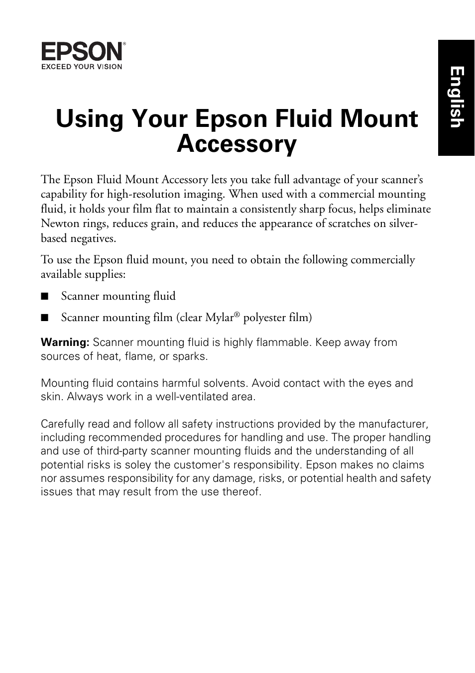 Epson Fluid Mount User Manual | 16 pages