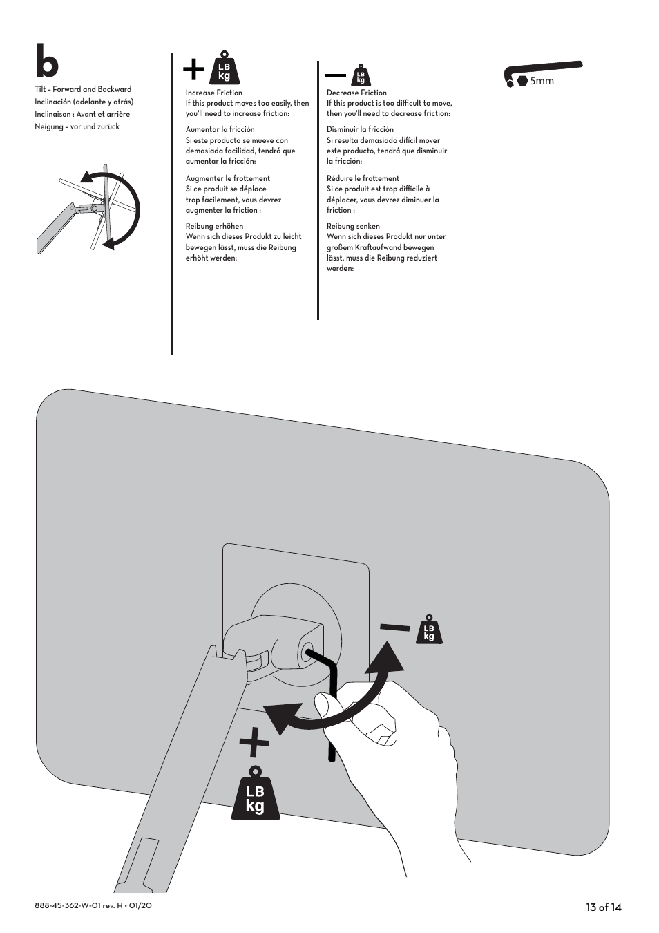 Ergotron MXV Desk Mount Monitor Arm for Displays up to 34" (Black) User Manual | Page 13 / 28