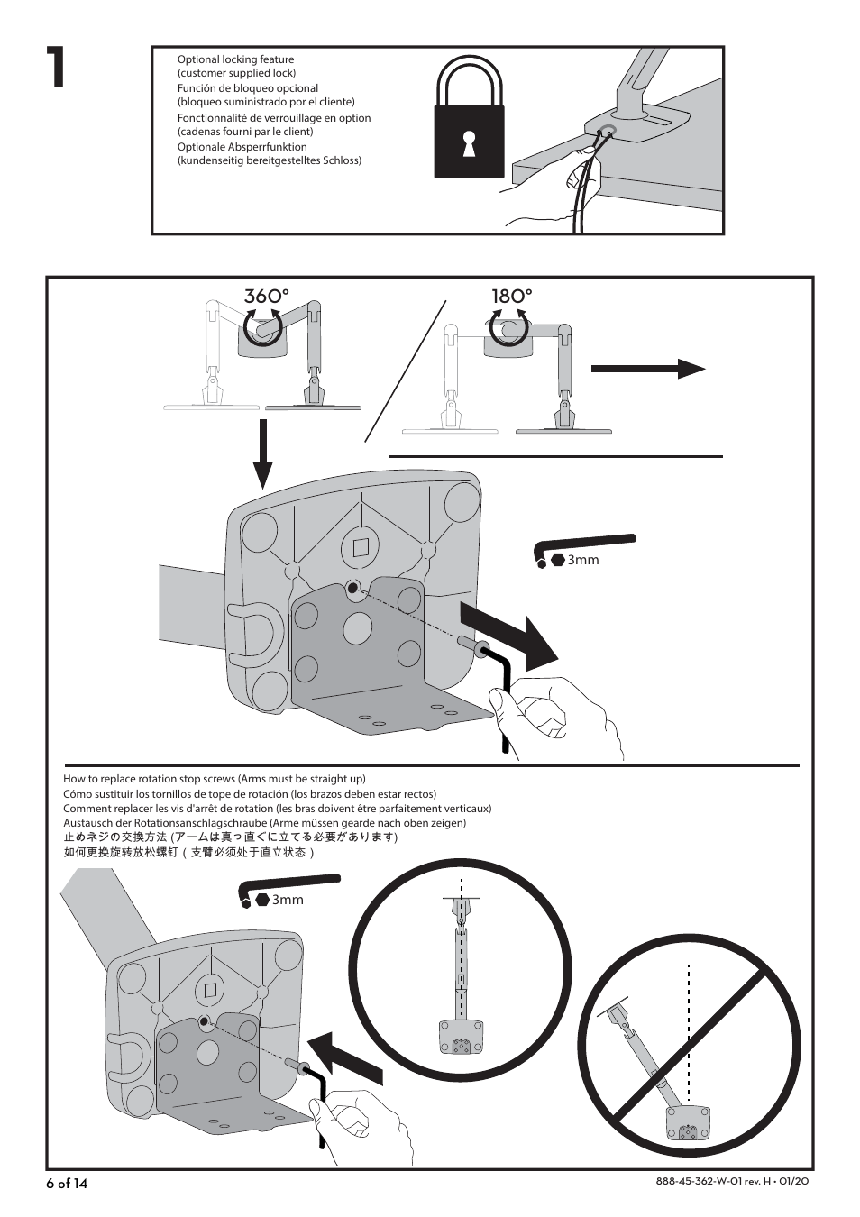 Ergotron MXV Desk Mount Monitor Arm for Displays up to 34" (Black) User Manual | Page 6 / 28