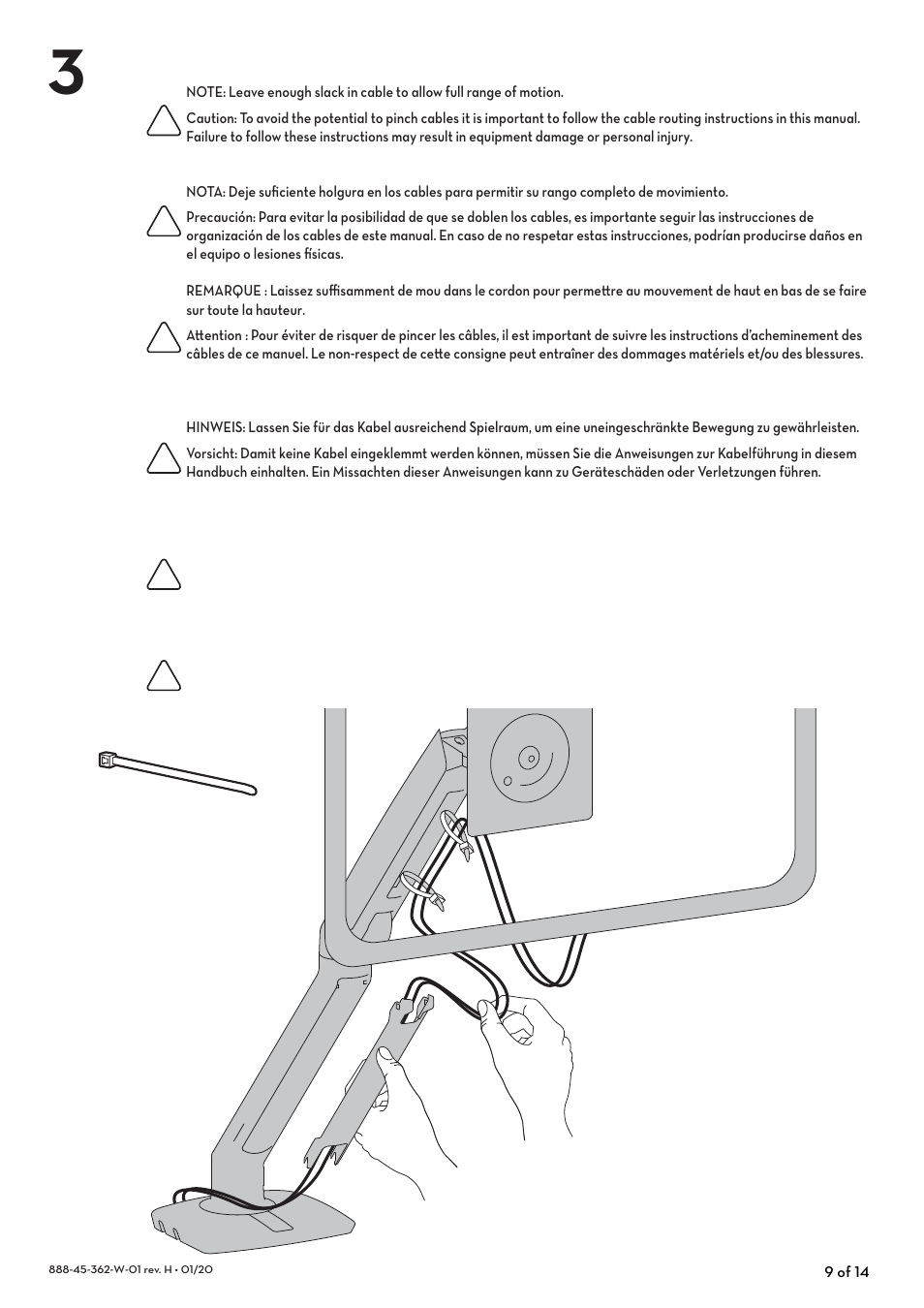 Ergotron MXV Desk Mount Monitor Arm for Displays up to 34" (Black) User Manual | Page 9 / 28
