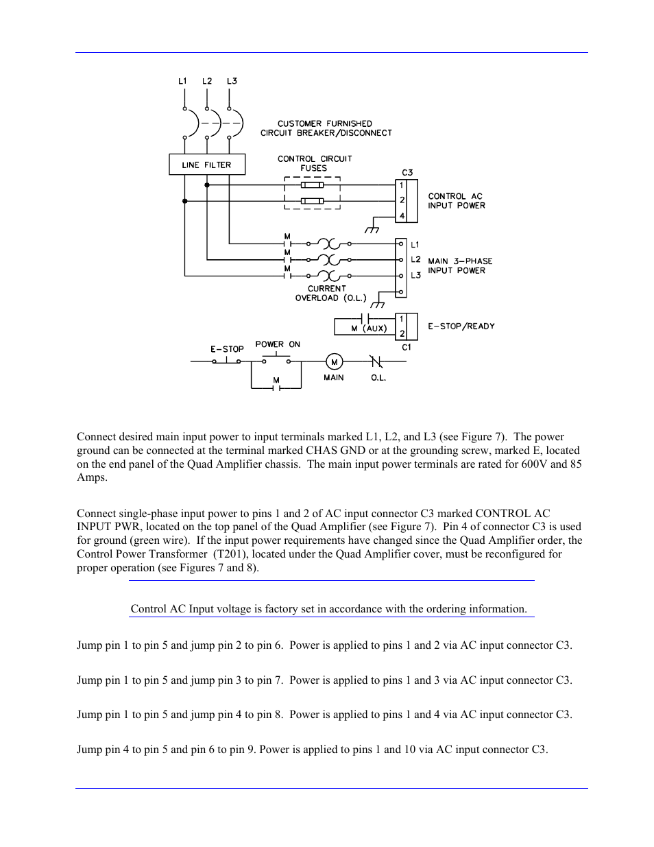 Main ac input power, Control ac input voltage, For 120vac operation | For 208vac operation, For 230vac operation, For 380 vac operation | Delta Tau 3Ax-602646-xUxx User Manual | Page 23 / 40