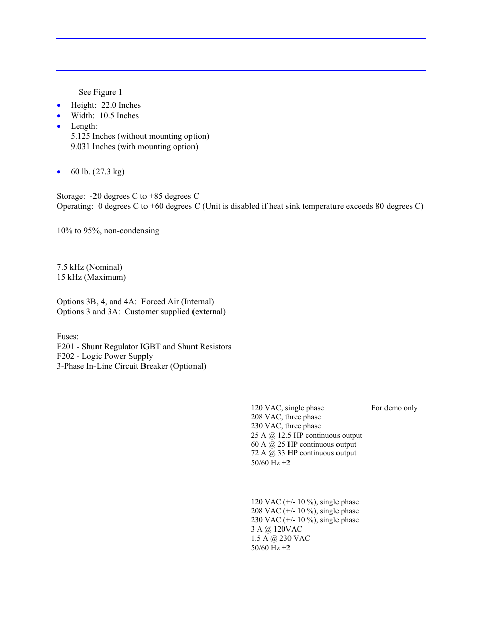 Quad amp basic specifications, Physical specifications, Electrical specifications | 120v/208v/230v quad amplifier specifications | Delta Tau 3Ax-602646-xUxx User Manual | Page 6 / 40