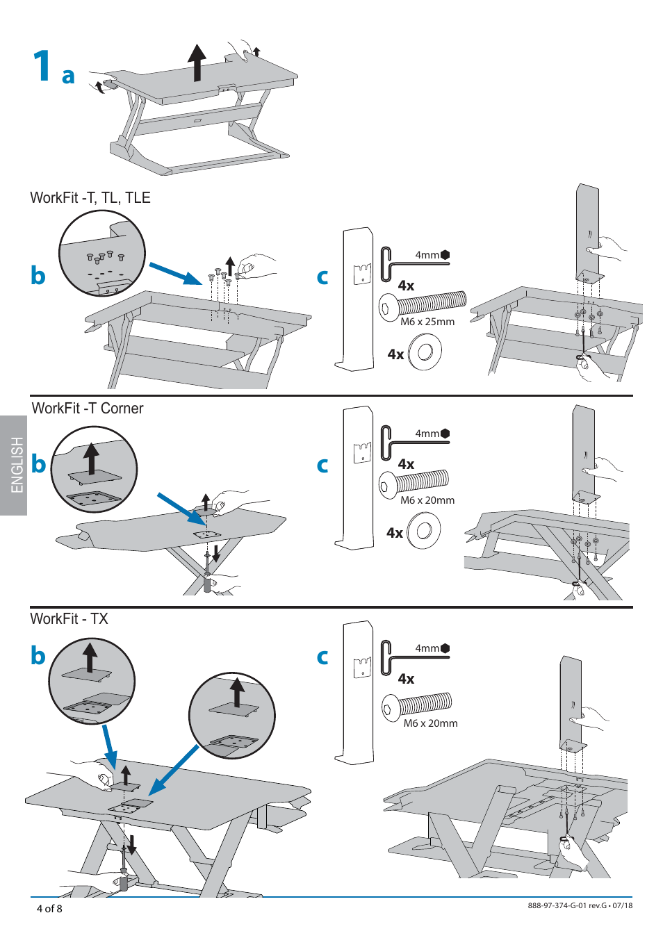 Ac c b | Ergotron WorkFit Dual Monitor Kit for WorkFit Standing Desks User Manual | Page 4 / 8