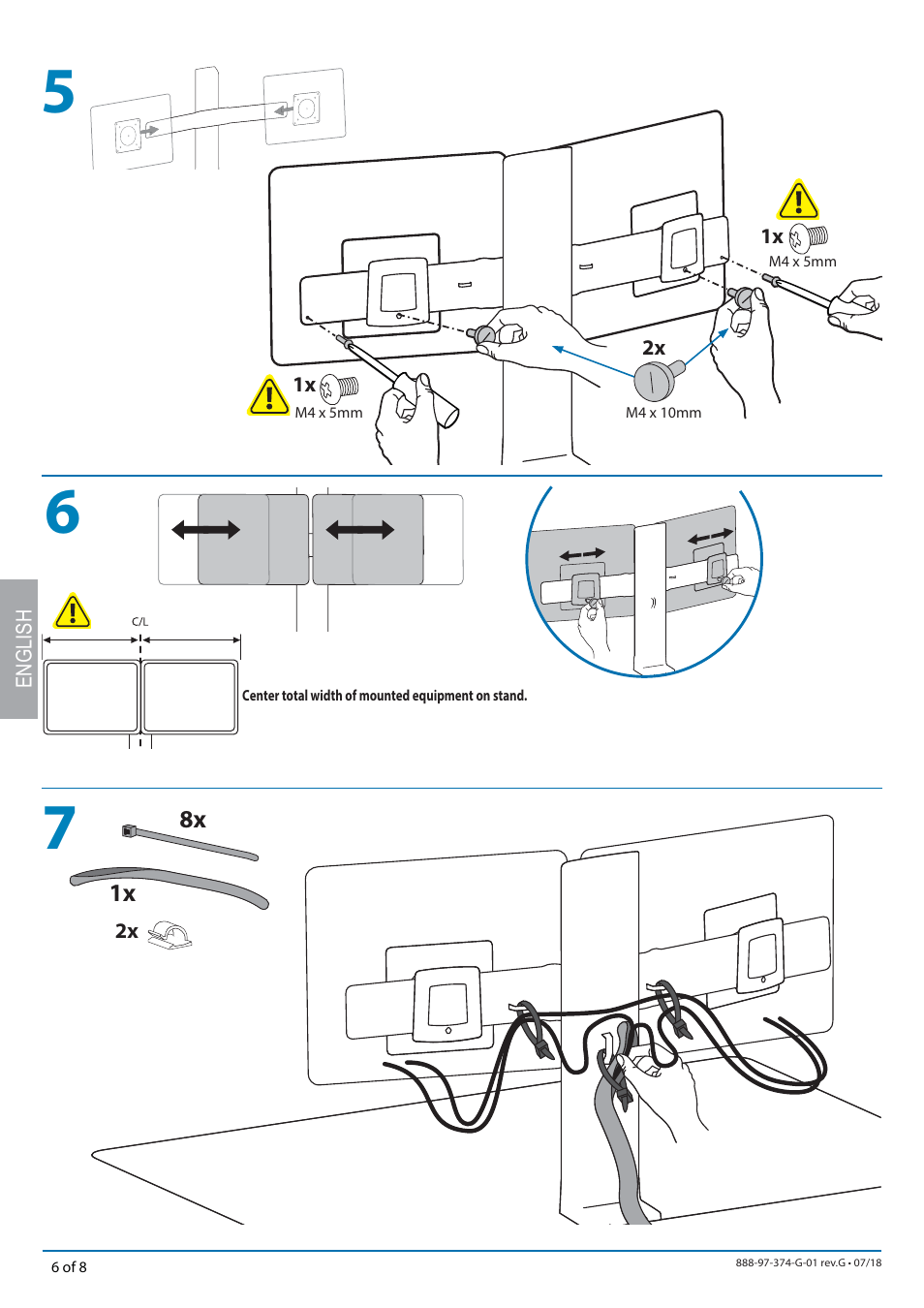 Ergotron WorkFit Dual Monitor Kit for WorkFit Standing Desks User Manual | Page 6 / 8