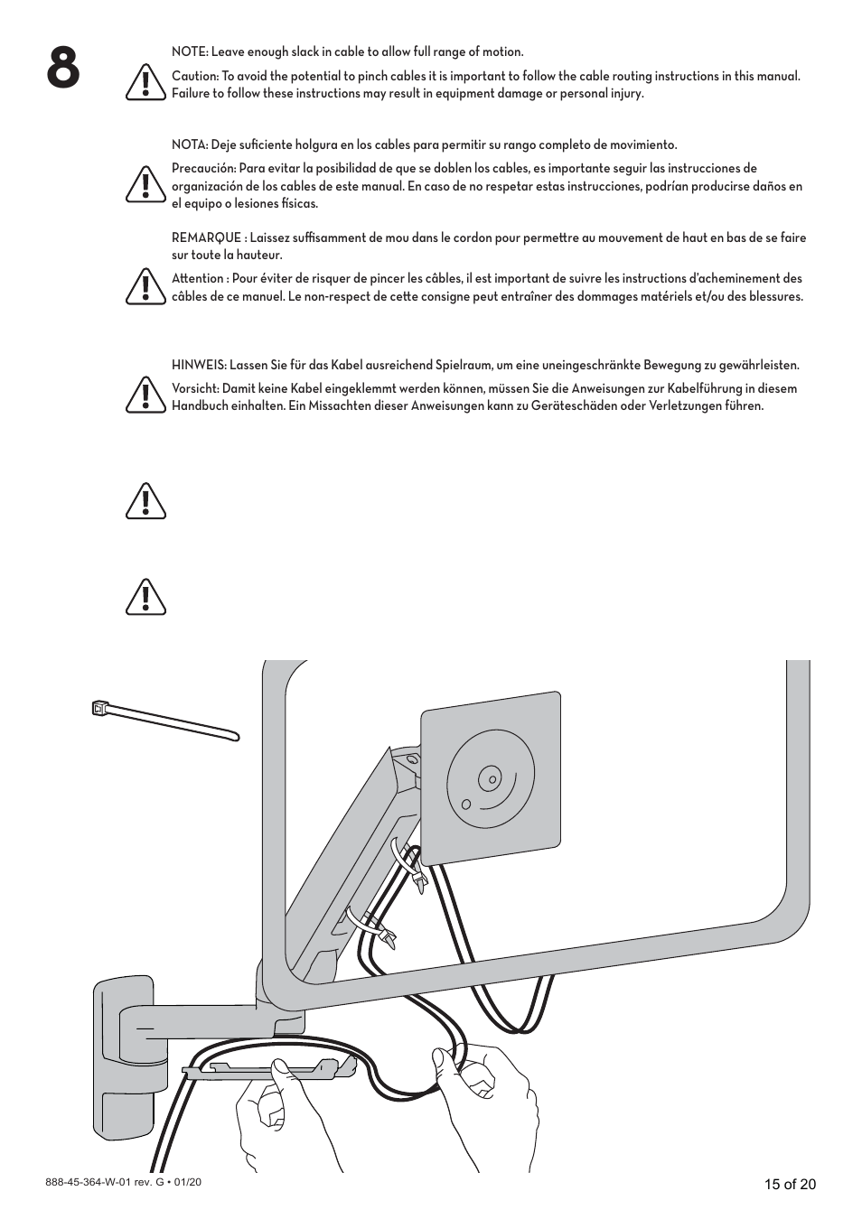 Ergotron MXV Wall Monitor Arm for Displays up to 34" (Matte Black) User Manual | Page 15 / 40