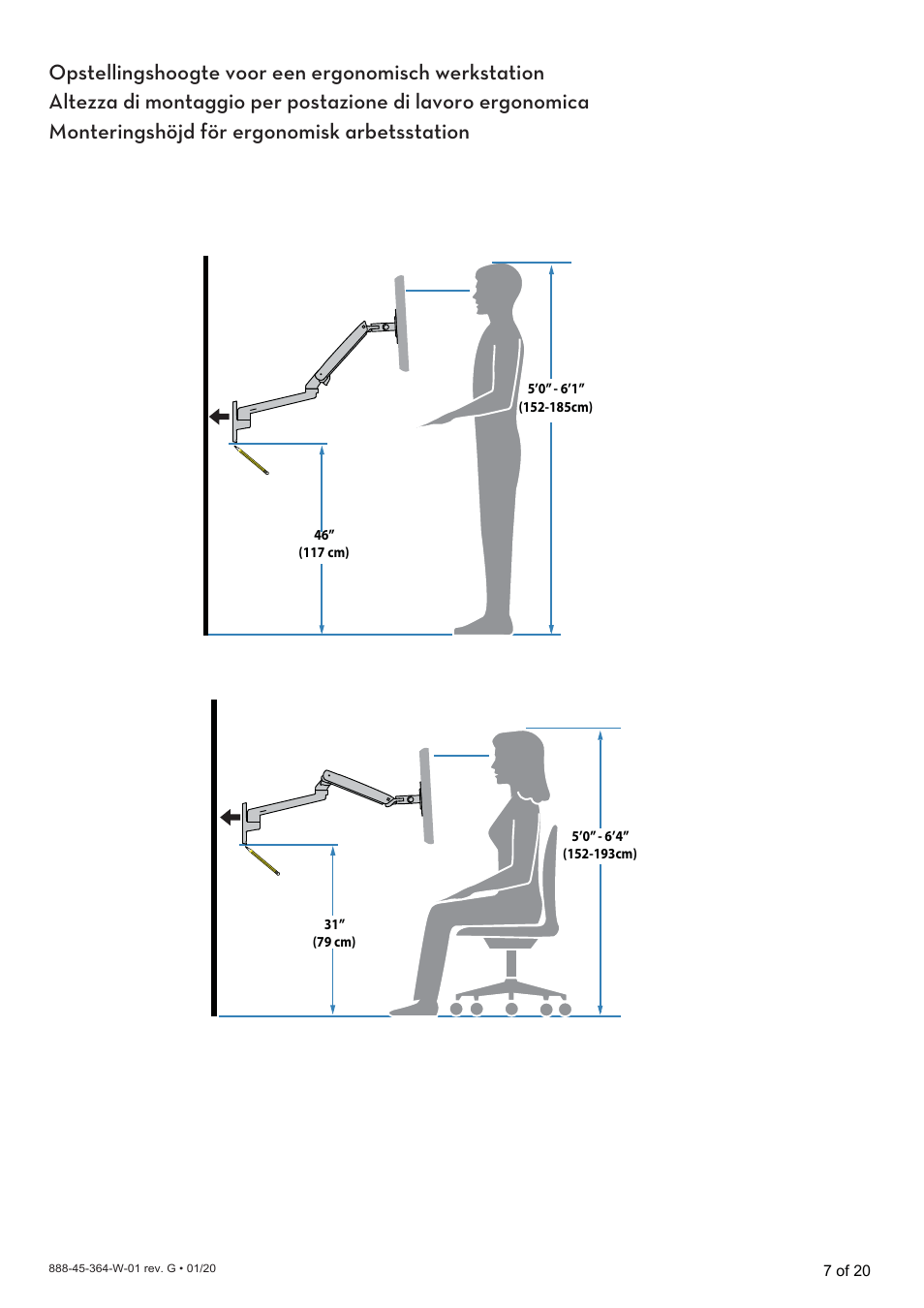 Ergotron MXV Wall Monitor Arm for Displays up to 34" (Matte Black) User Manual | Page 27 / 40