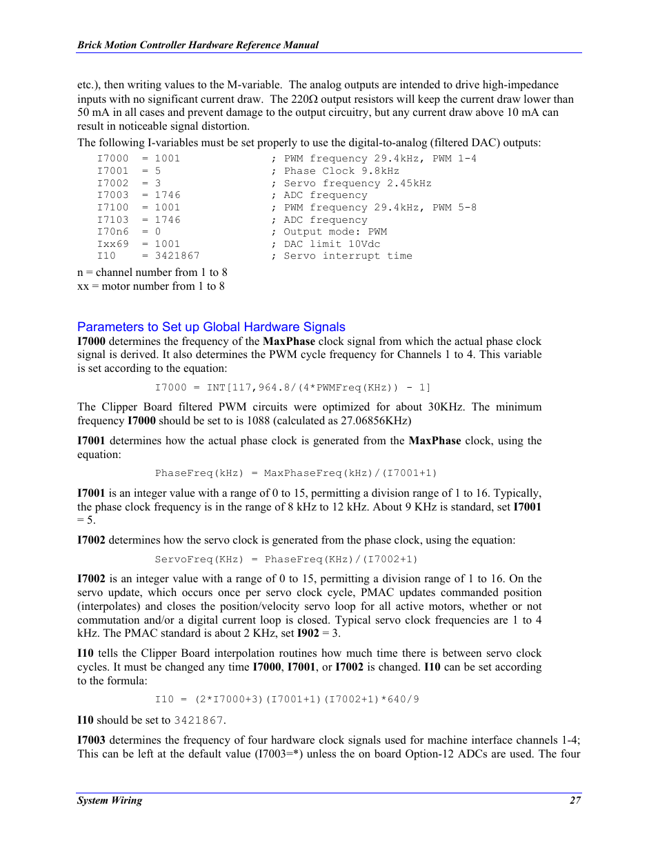 Parameters to set up global hardware signals | Delta Tau 5xx-603869-xUxx User Manual | Page 35 / 50