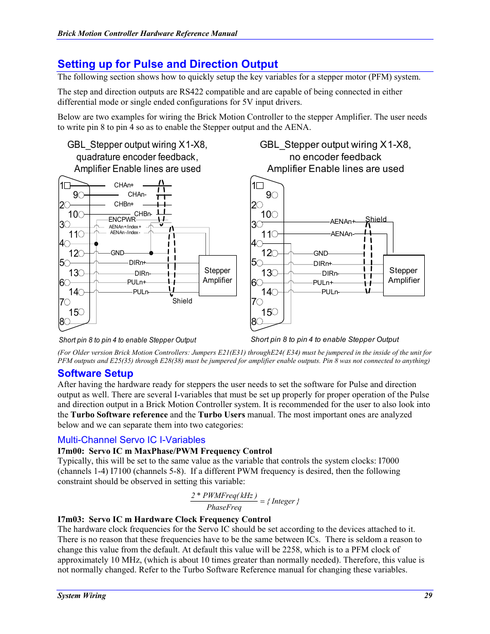 Software setup, Multi-channel servo ic i-variables, Setting up for pulse and direction output | Delta Tau 5xx-603869-xUxx User Manual | Page 37 / 50