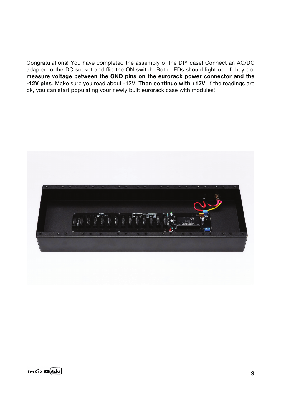 Erica Synths DIY Eurorack Case and Power Supply Kit for EDU Modular System (84 HP) User Manual | Page 9 / 12