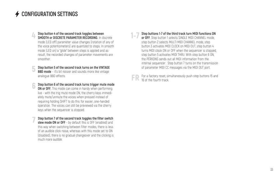 Configuration settings | Erica Synths PERKONS HD-01 Drum Machine Synthesizer User Manual | Page 33 / 36