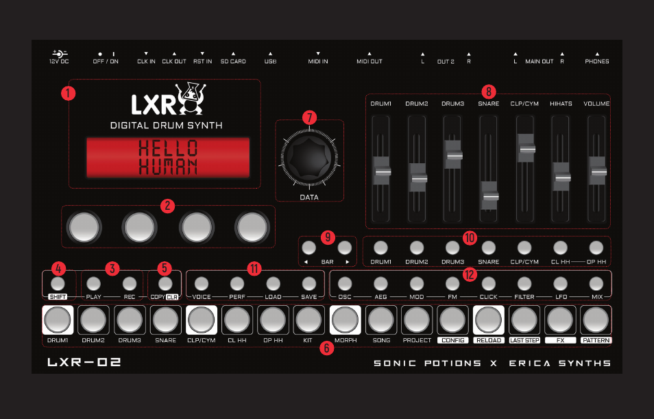 Erica Synths LXR-02 Drum Machine Synthesizer User Manual | Page 5 / 44