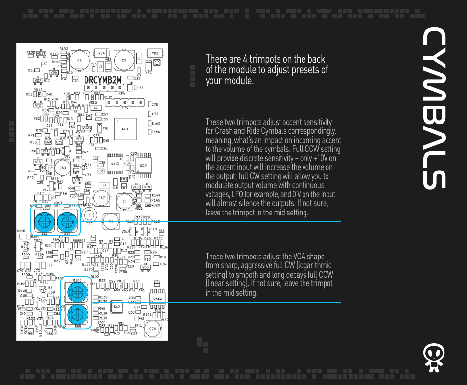 Cy b a ls | Erica Synths Cymbals Eurorack Module (10 HP) User Manual | Page 3 / 3