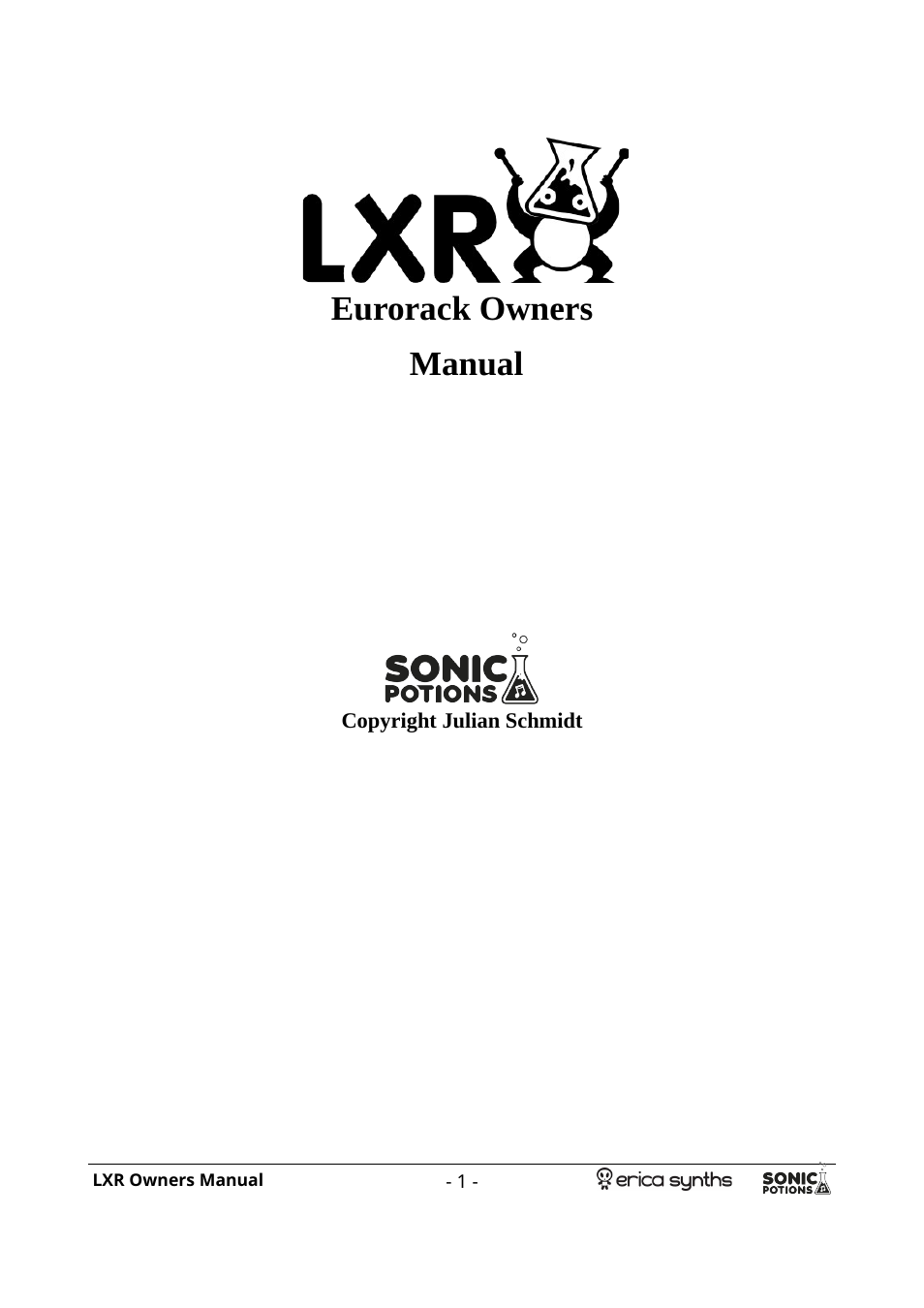 Erica Synths LXR Eurorack Drum Module (28 HP) User Manual | 39 pages