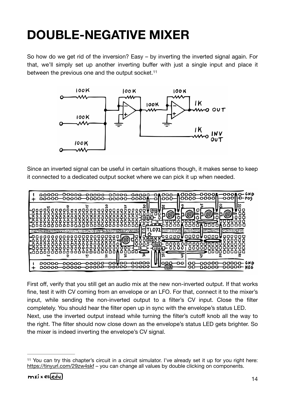 Double-negative mixer | Erica Synths EDU DIY Mixer Eurorack Module Kit User Manual | Page 14 / 48