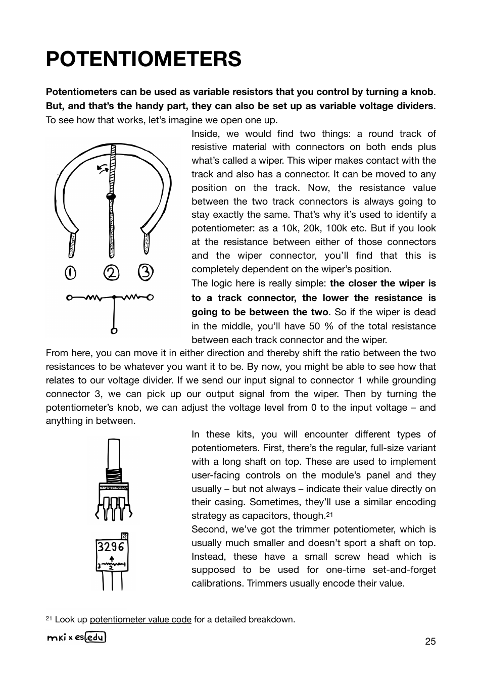 Potentiometers | Erica Synths EDU DIY Mixer Eurorack Module Kit User Manual | Page 25 / 48