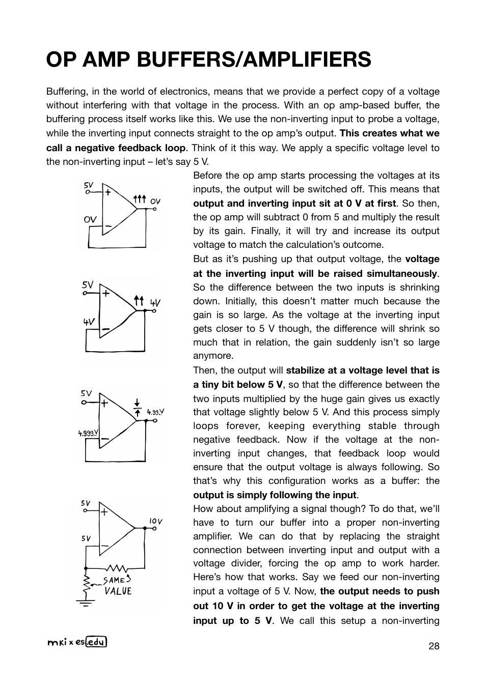 Op amp buffers/amplifiers | Erica Synths EDU DIY Mixer Eurorack Module Kit User Manual | Page 28 / 48