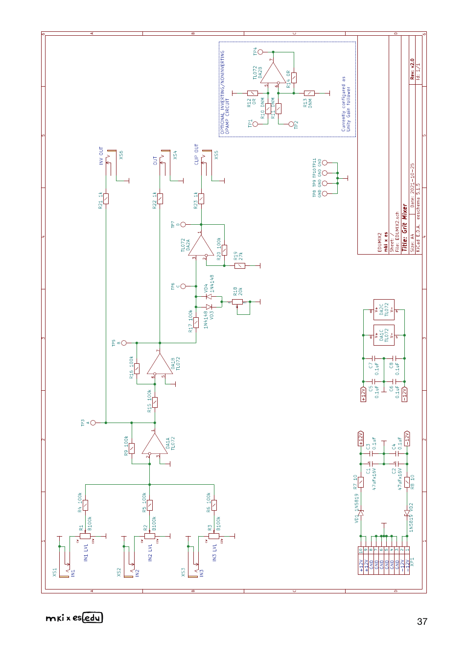 Erica Synths EDU DIY Mixer Eurorack Module Kit User Manual | Page 37 / 48