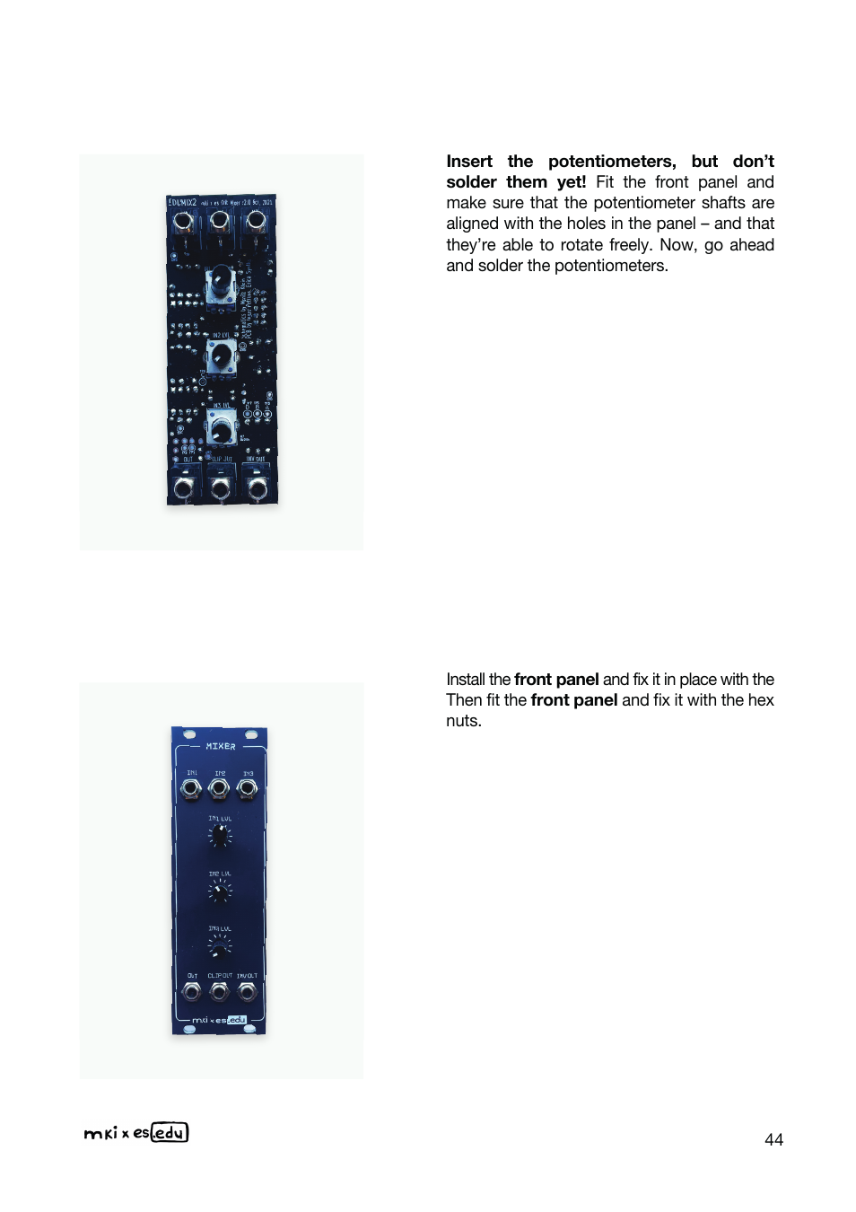 Erica Synths EDU DIY Mixer Eurorack Module Kit User Manual | Page 44 / 48