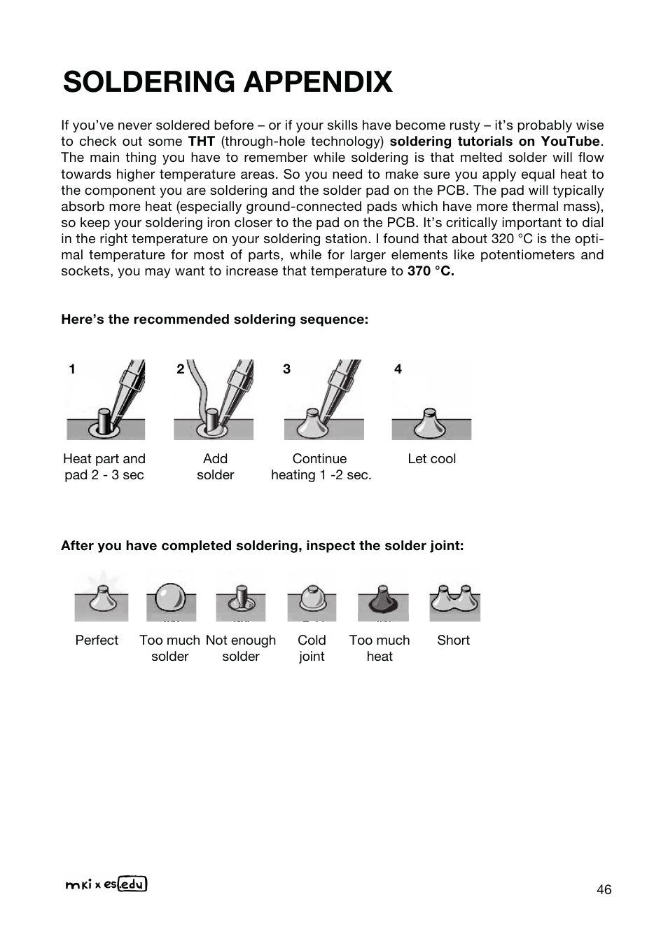 Soldering appendix | Erica Synths EDU DIY Mixer Eurorack Module Kit User Manual | Page 46 / 48