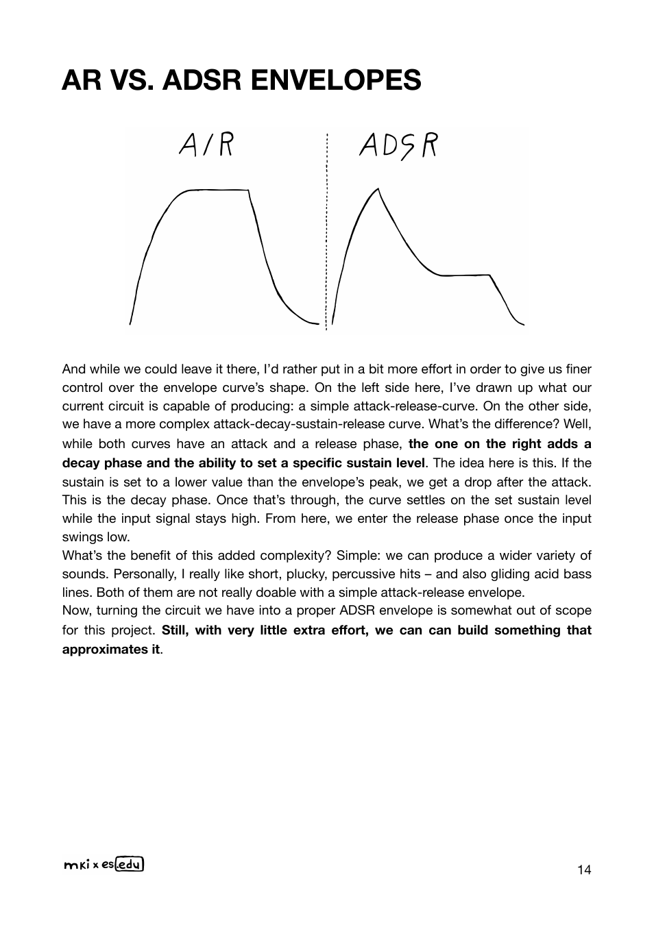 Ar vs. adsr envelopes | Erica Synths EDU DIY EG Eurorack Module Kit User Manual | Page 14 / 54