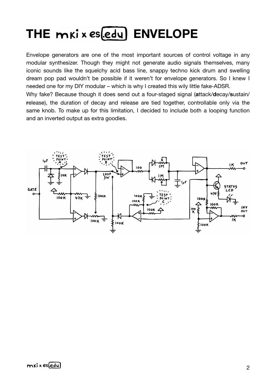 The envelope | Erica Synths EDU DIY EG Eurorack Module Kit User Manual | Page 2 / 54