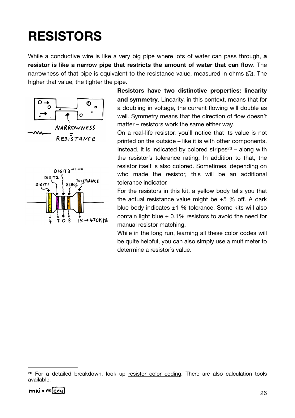 Resistors | Erica Synths EDU DIY EG Eurorack Module Kit User Manual | Page 26 / 54