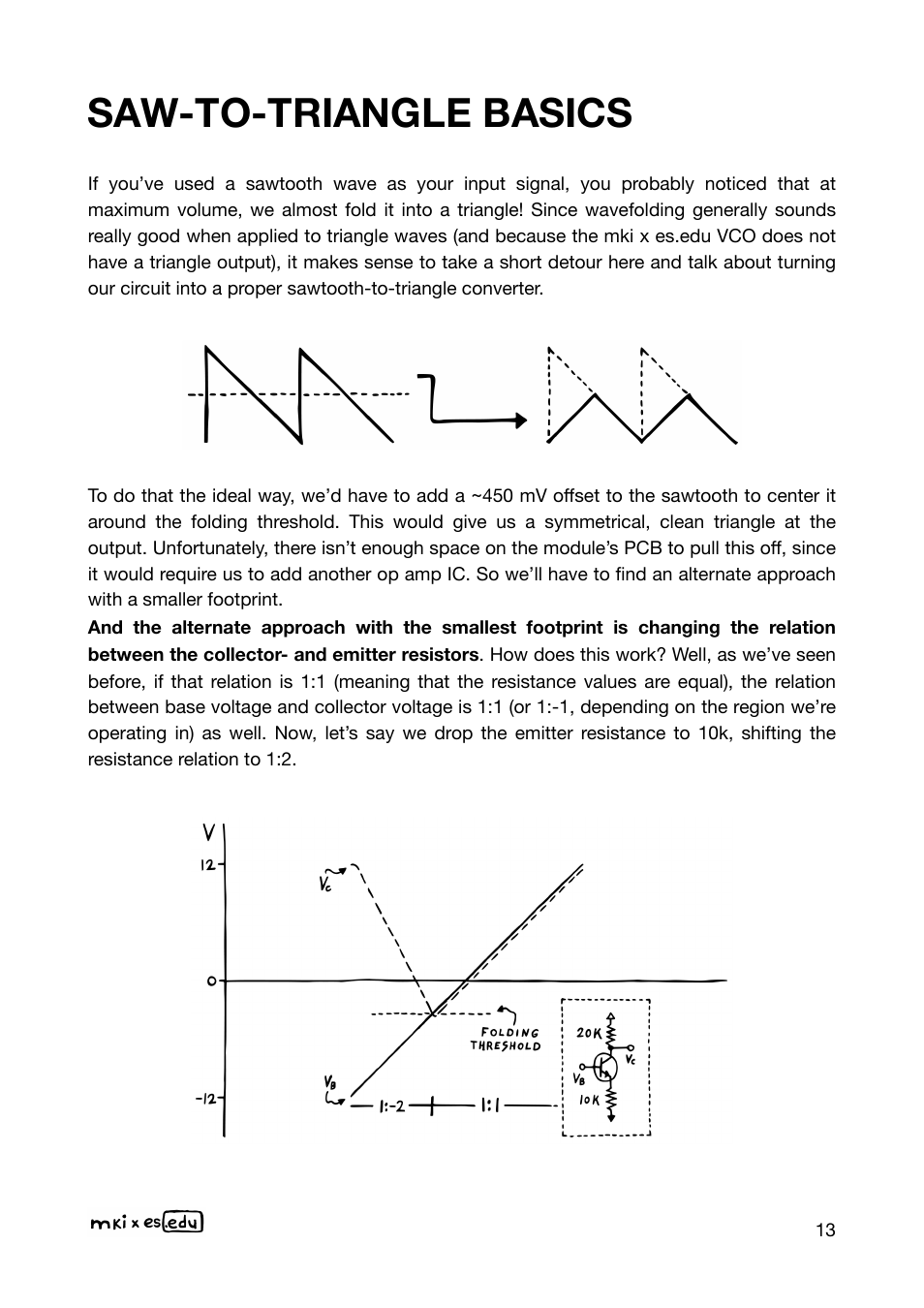 Saw-to-triangle basics | Erica Synths EDU DIY Wavefolder Eurorack Module Kit User Manual | Page 13 / 55