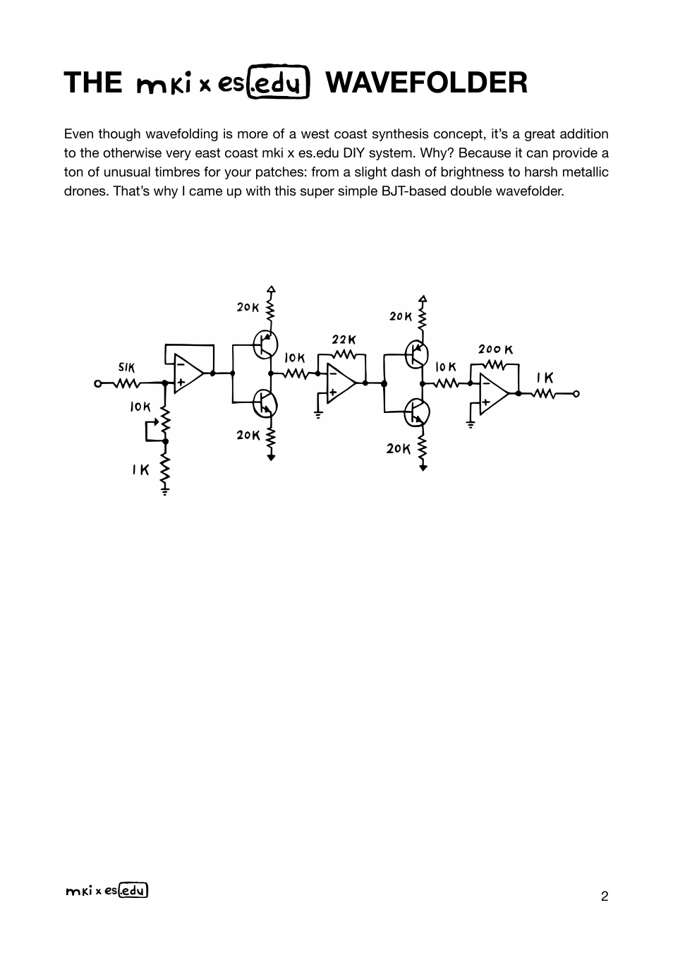 The wavefolder | Erica Synths EDU DIY Wavefolder Eurorack Module Kit User Manual | Page 2 / 55