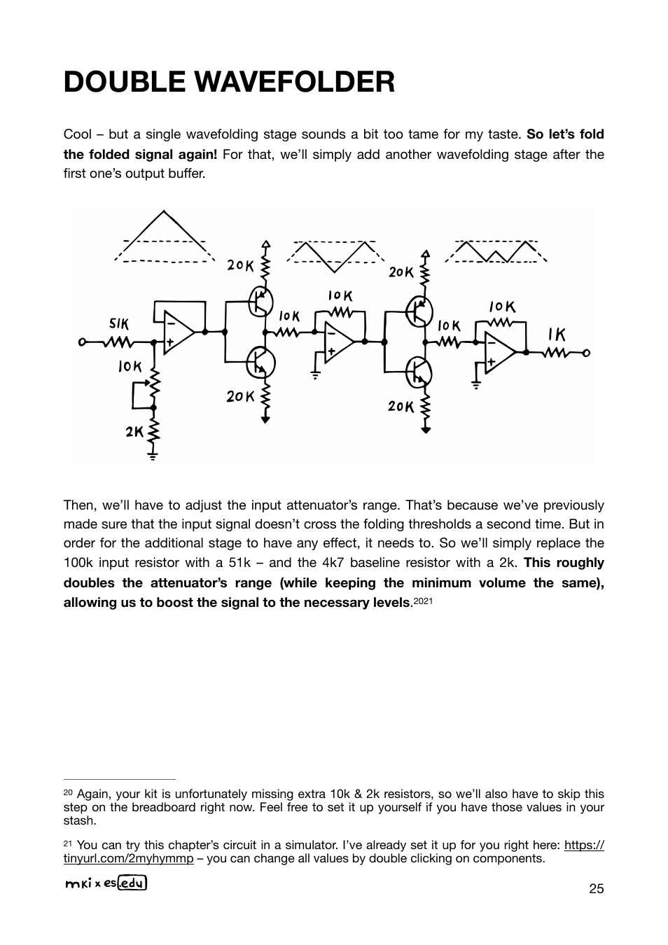 Double wavefolder | Erica Synths EDU DIY Wavefolder Eurorack Module Kit User Manual | Page 25 / 55