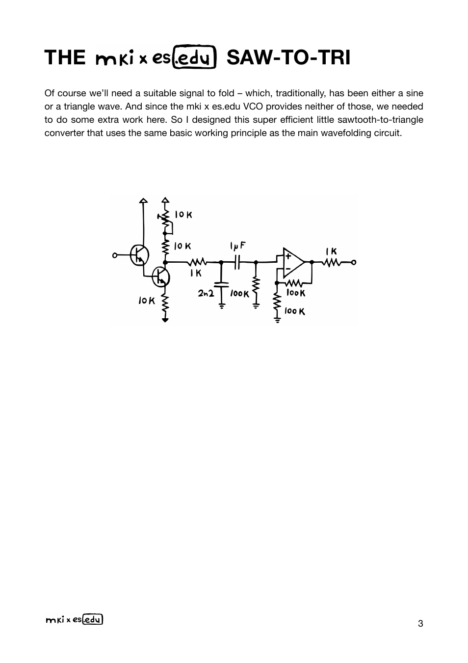 The saw-to-tri | Erica Synths EDU DIY Wavefolder Eurorack Module Kit User Manual | Page 3 / 55