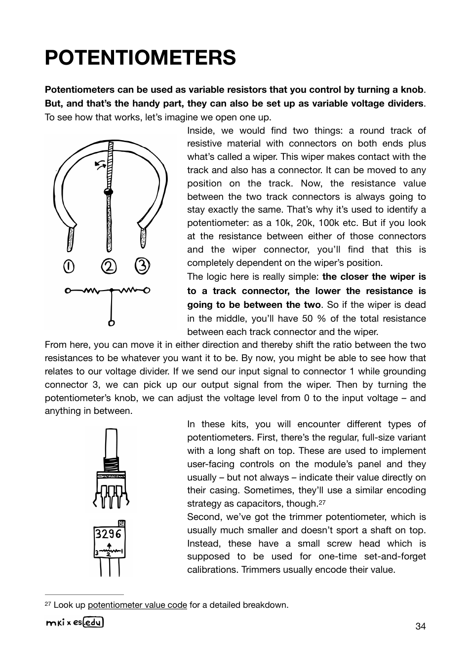 Potentiometers | Erica Synths EDU DIY Wavefolder Eurorack Module Kit User Manual | Page 34 / 55