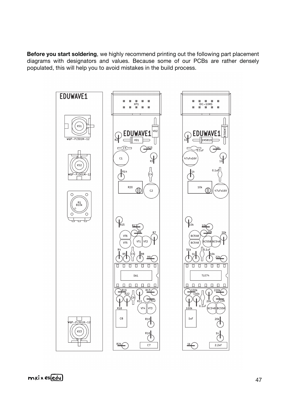 Erica Synths EDU DIY Wavefolder Eurorack Module Kit User Manual | Page 47 / 55