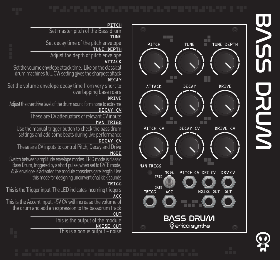Erica Synths Bass Drum2 Eurorack Module (14 HP) User Manual | Page 2 / 2