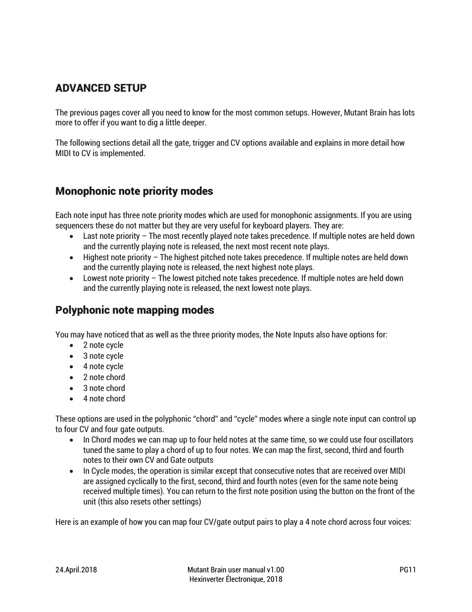 Advanced setup | Erica Synths Hexinverter Mutant Brain MIDI to CV Eurorack Module (8 HP) User Manual | Page 11 / 17